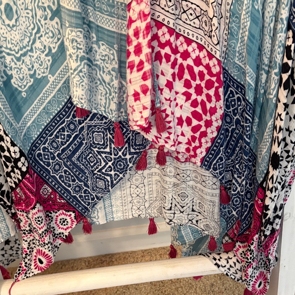 Coco & Carmen Multicolor Patchwork Kimono - image 4